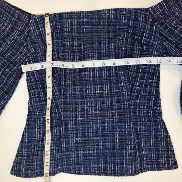 NWT ZARA Tweed Textured Off Shoulder Top Flare Sleeve 8741/257/030 Size XS - Picture 11 of 16